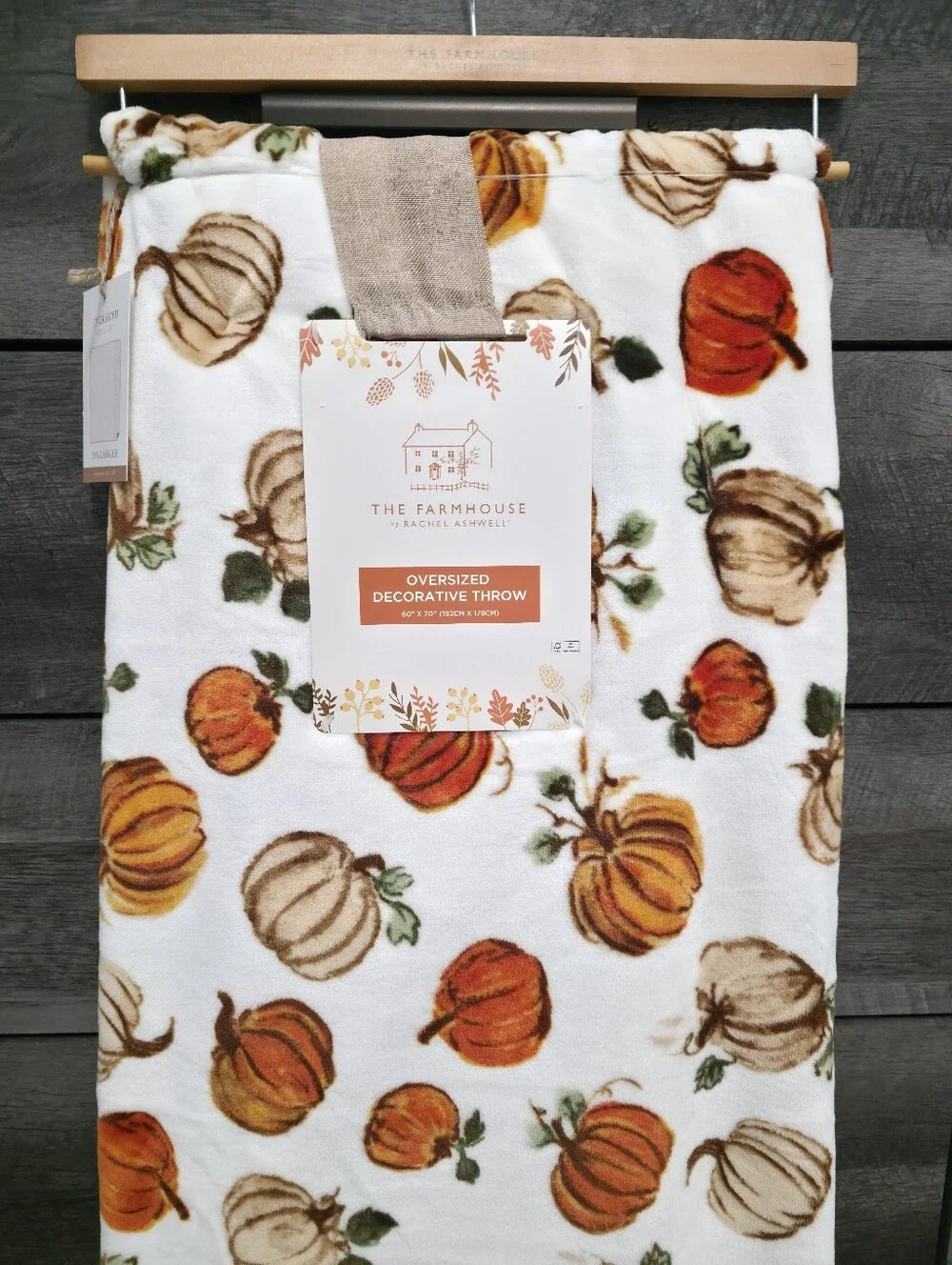 The Farmhouse Halloween Fall Pumpkin Throw Blanket by Rachel Ashwell